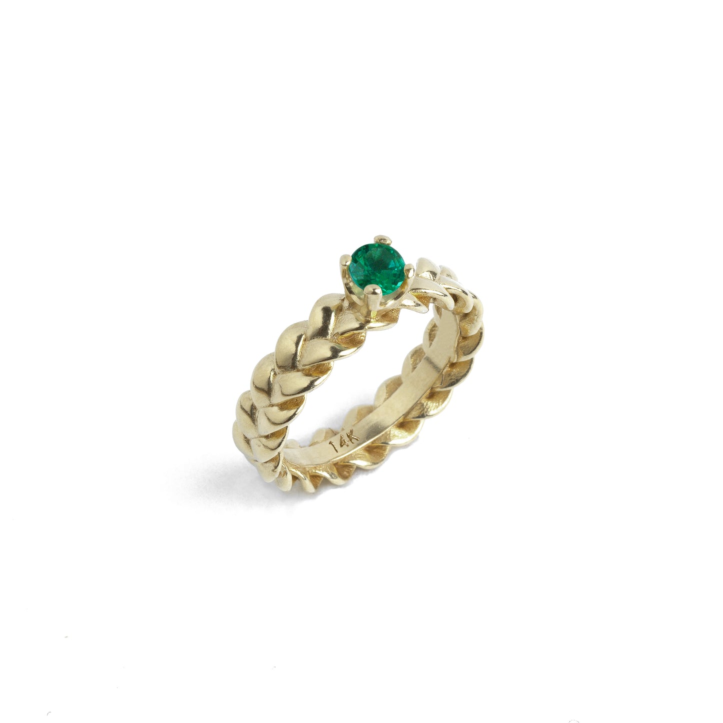Emerald Braid Ring
