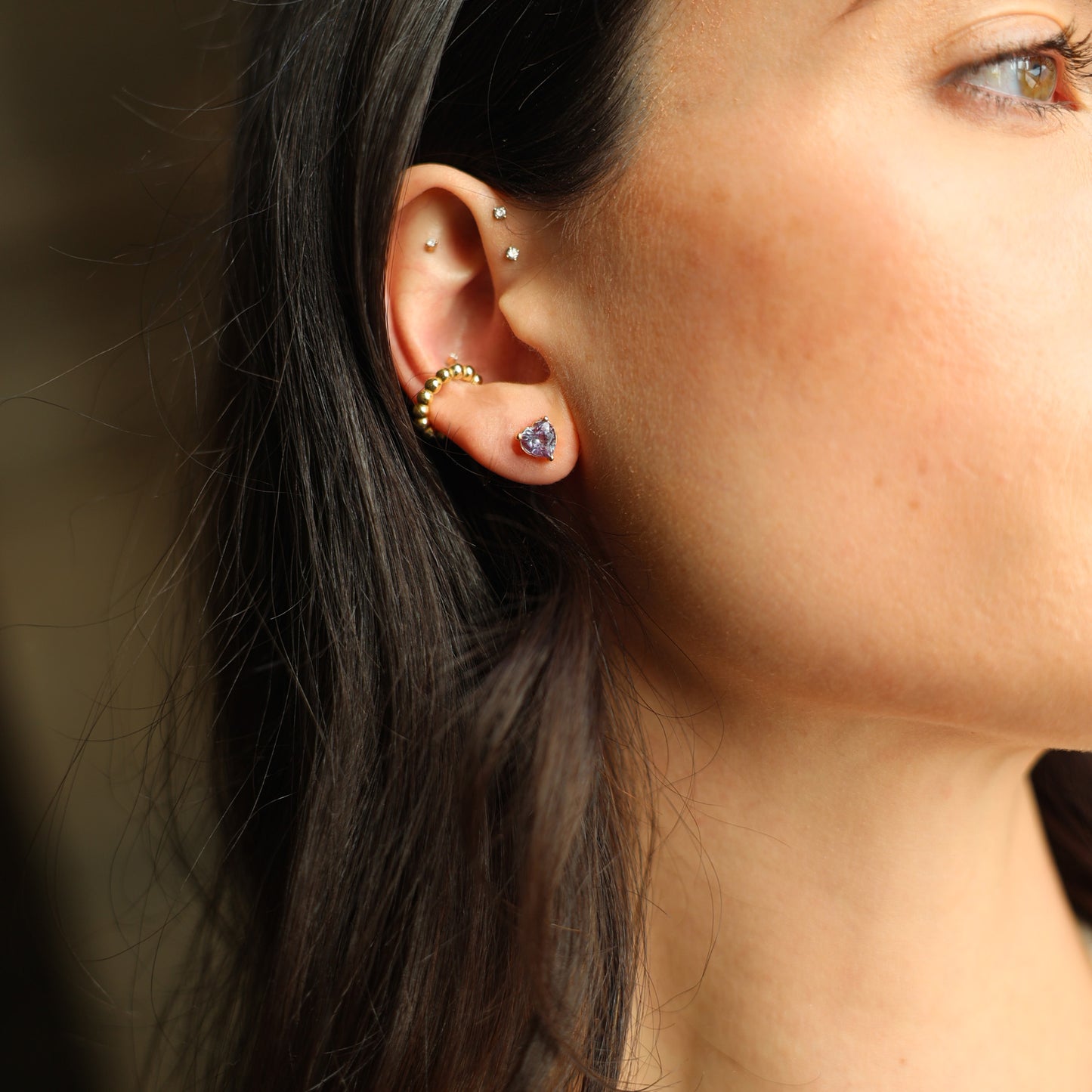 Alexandrite Earrings - Heart Earrings