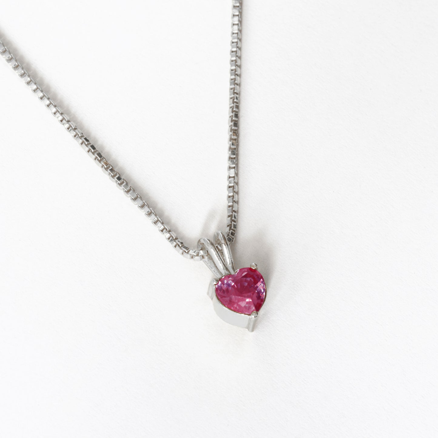 Ruby Necklace - Dainty Heart Necklace