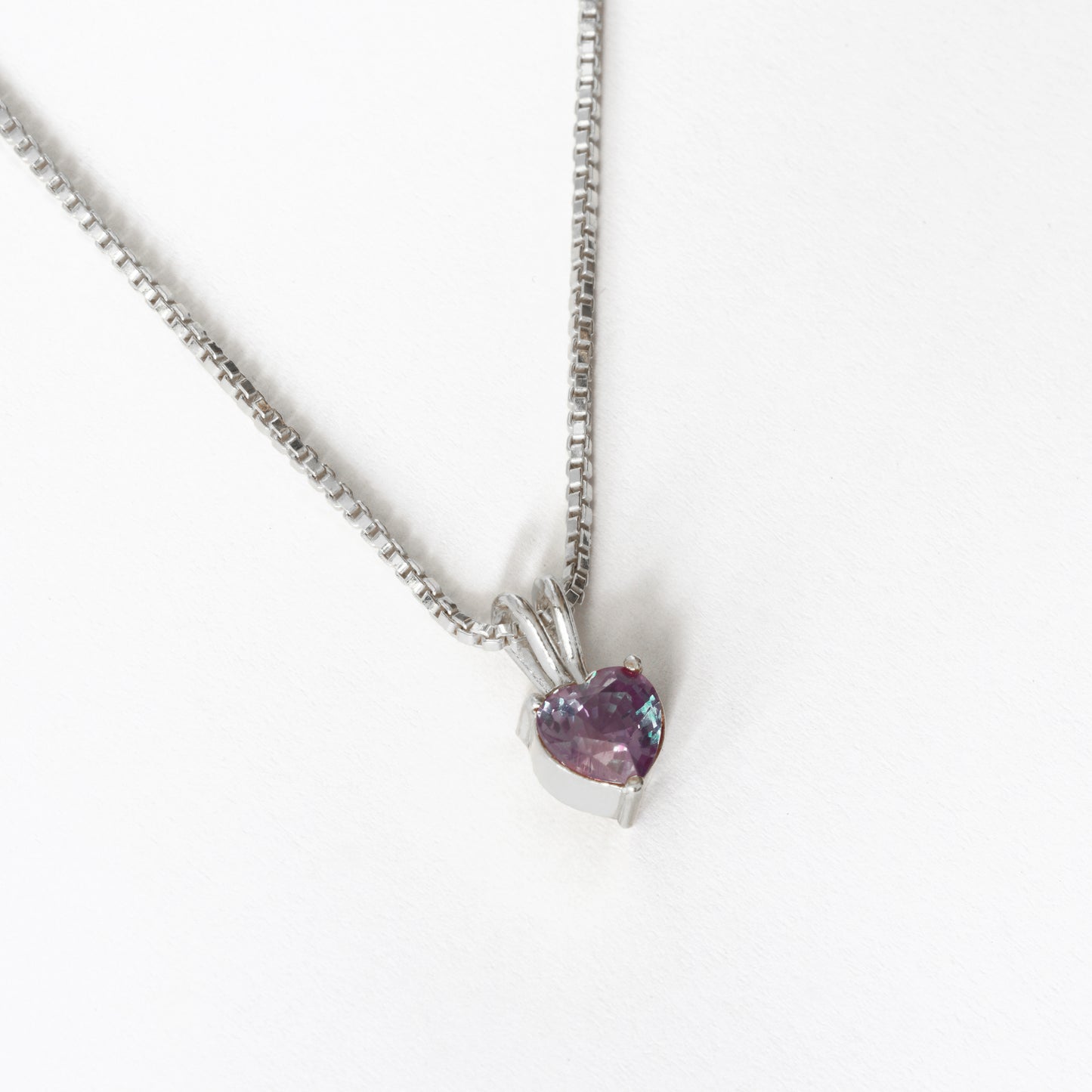 Alexandrite Necklace - Dainty Heart Necklace