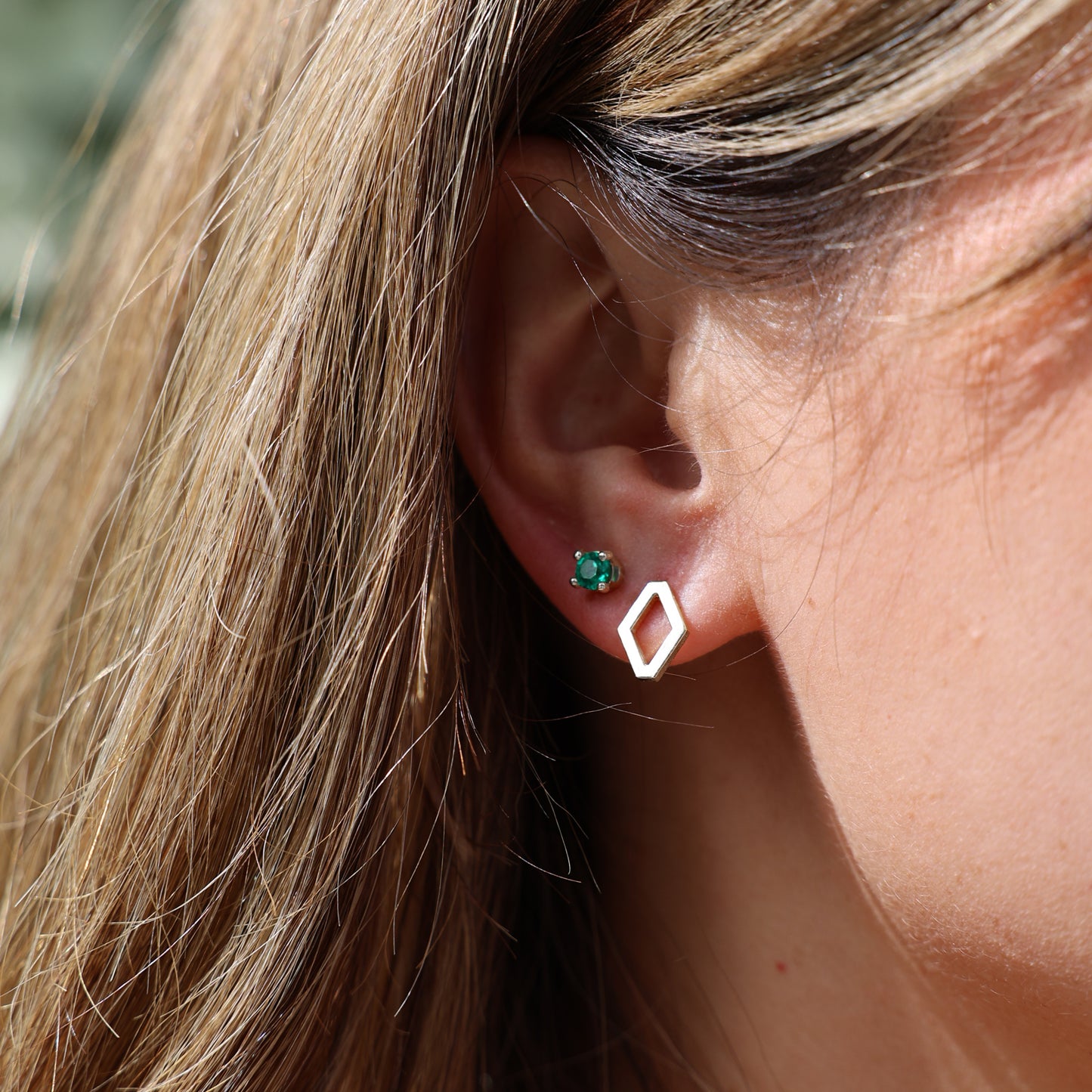 Kathe Mera Concept Signature Studs - Rombus Silver Earrings