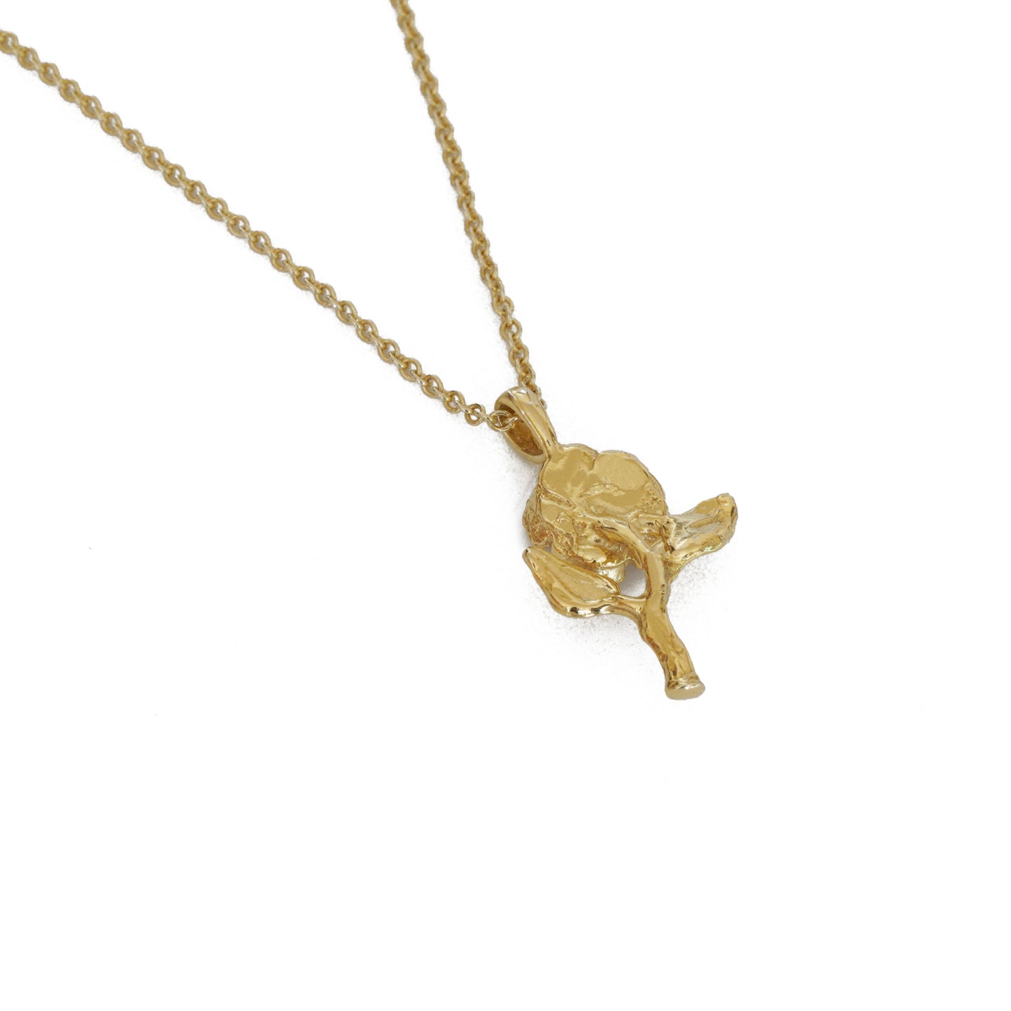 Mini Rose With Stem Necklace