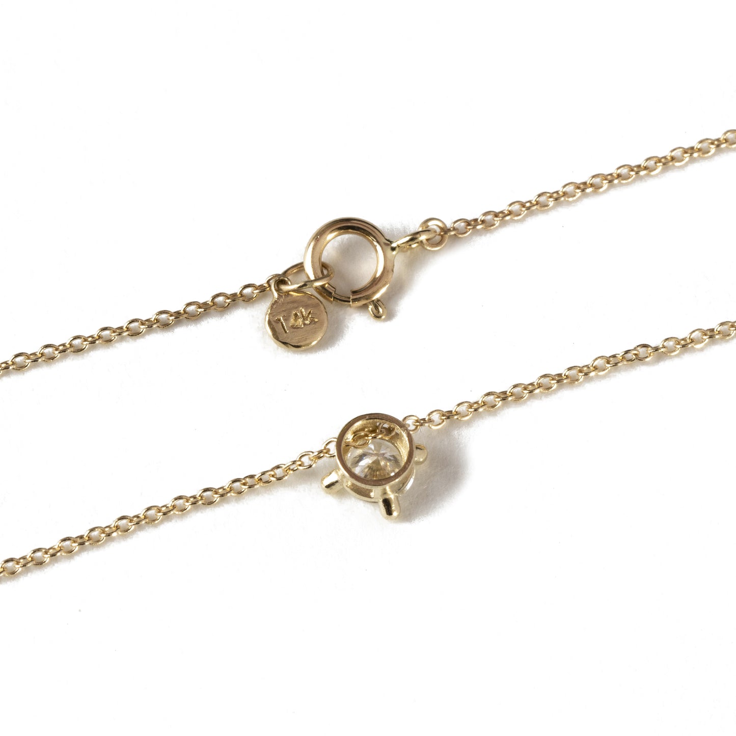 Diamond Solitaire 14k Gold Necklace