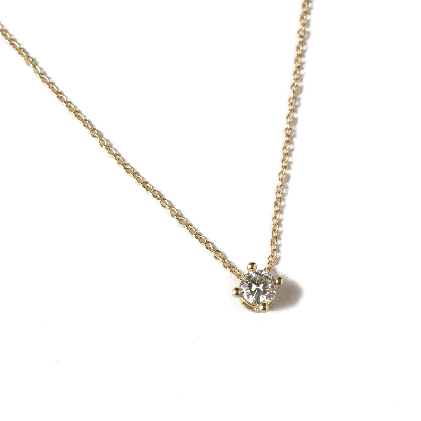 Diamond Solitaire 14k Gold Necklace