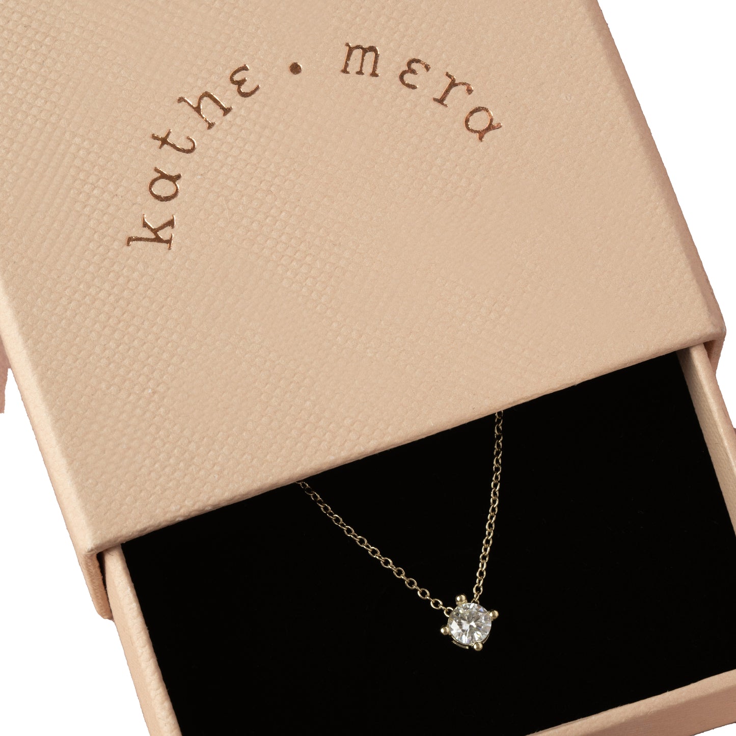 Diamond Solitaire 14k Gold Necklace