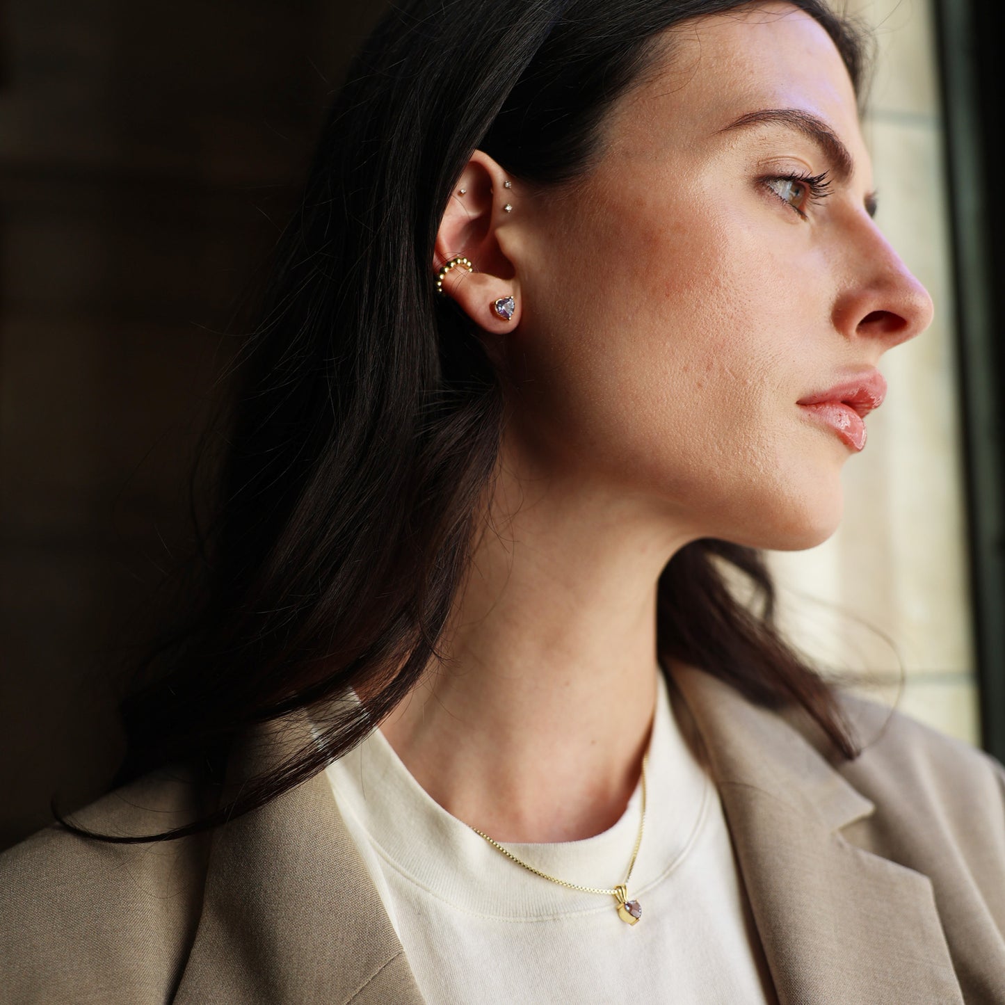 Alexandrite Earrings - Heart Earrings