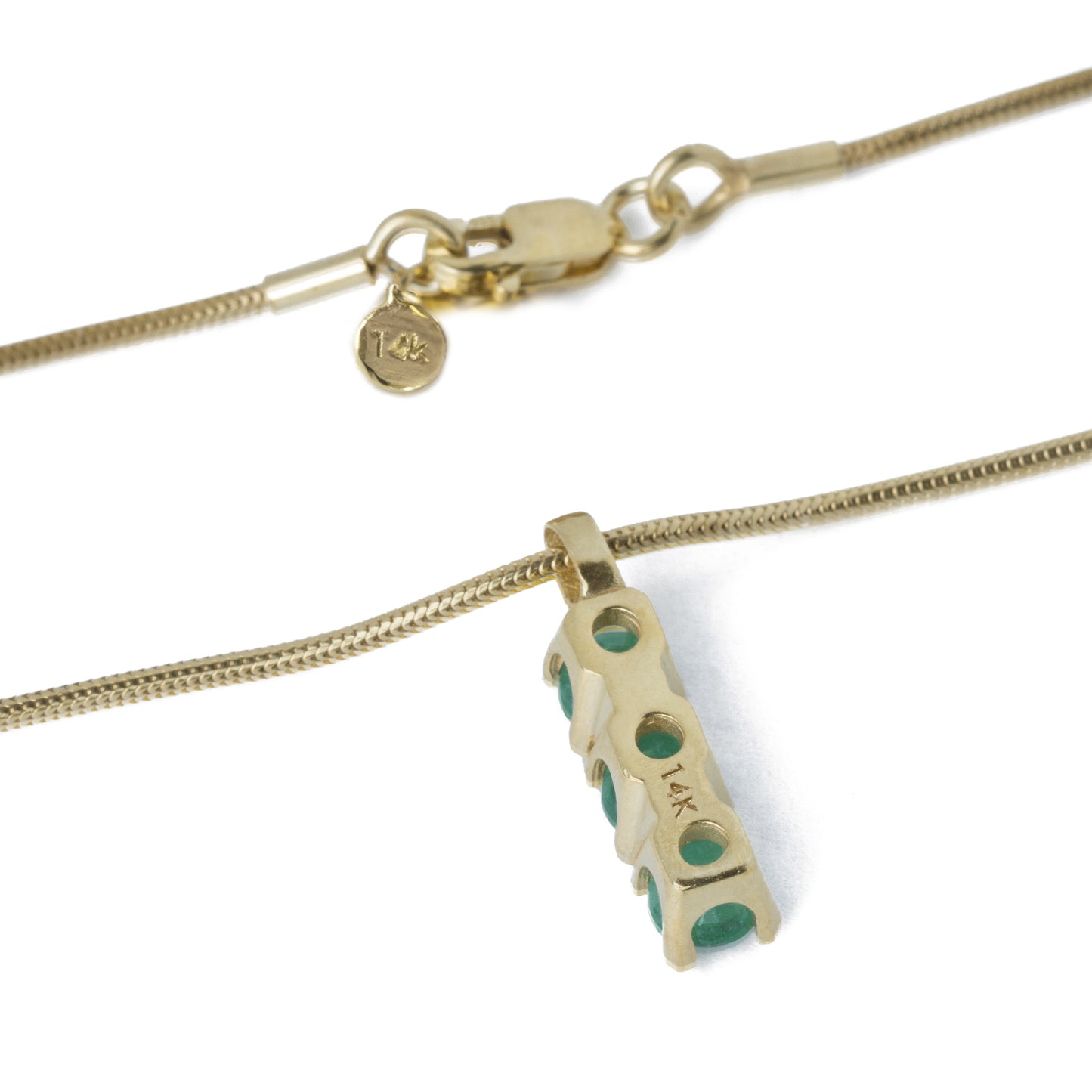 Triple Emerald Vertical Necklace