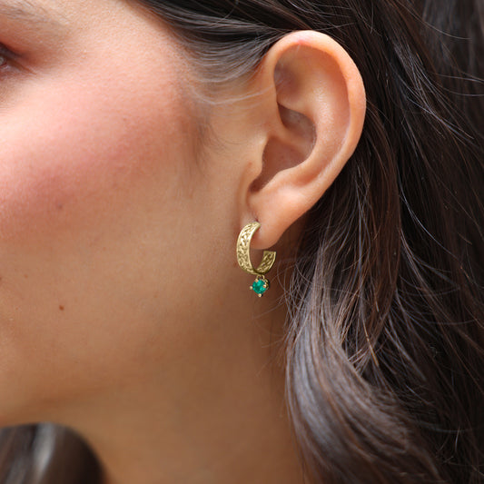 Emerald Mesh Hoops