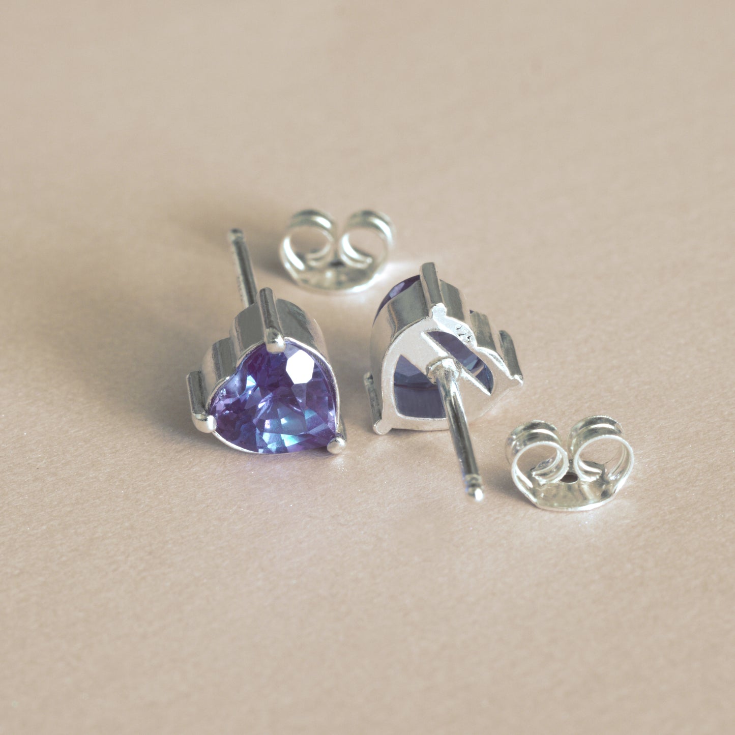 Alexandrite Earrings - Heart Earrings