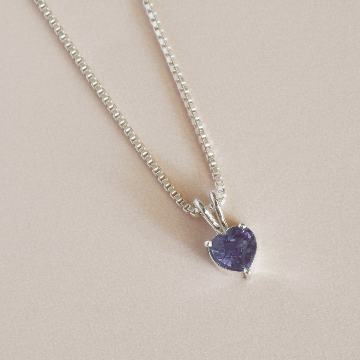 Alexandrite Necklace - Dainty Heart Necklace