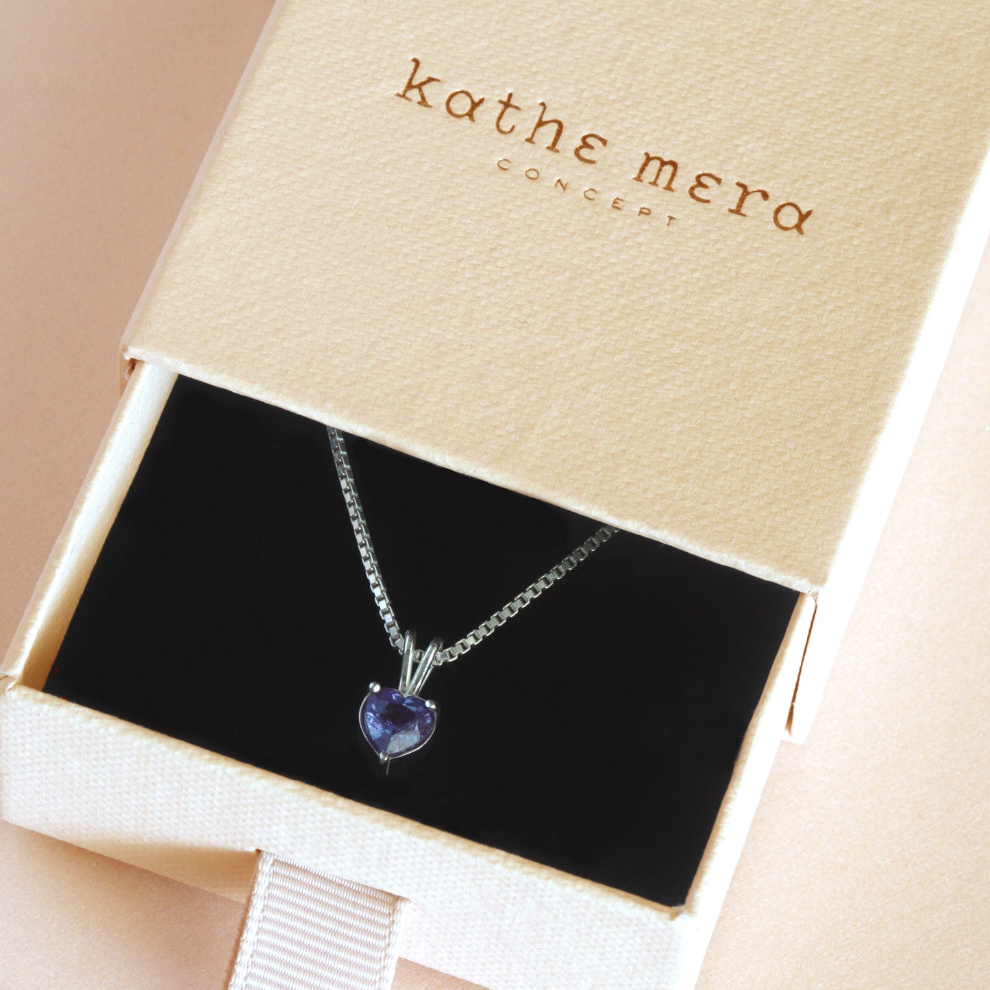 Alexandrite Necklace - Dainty Heart Necklace