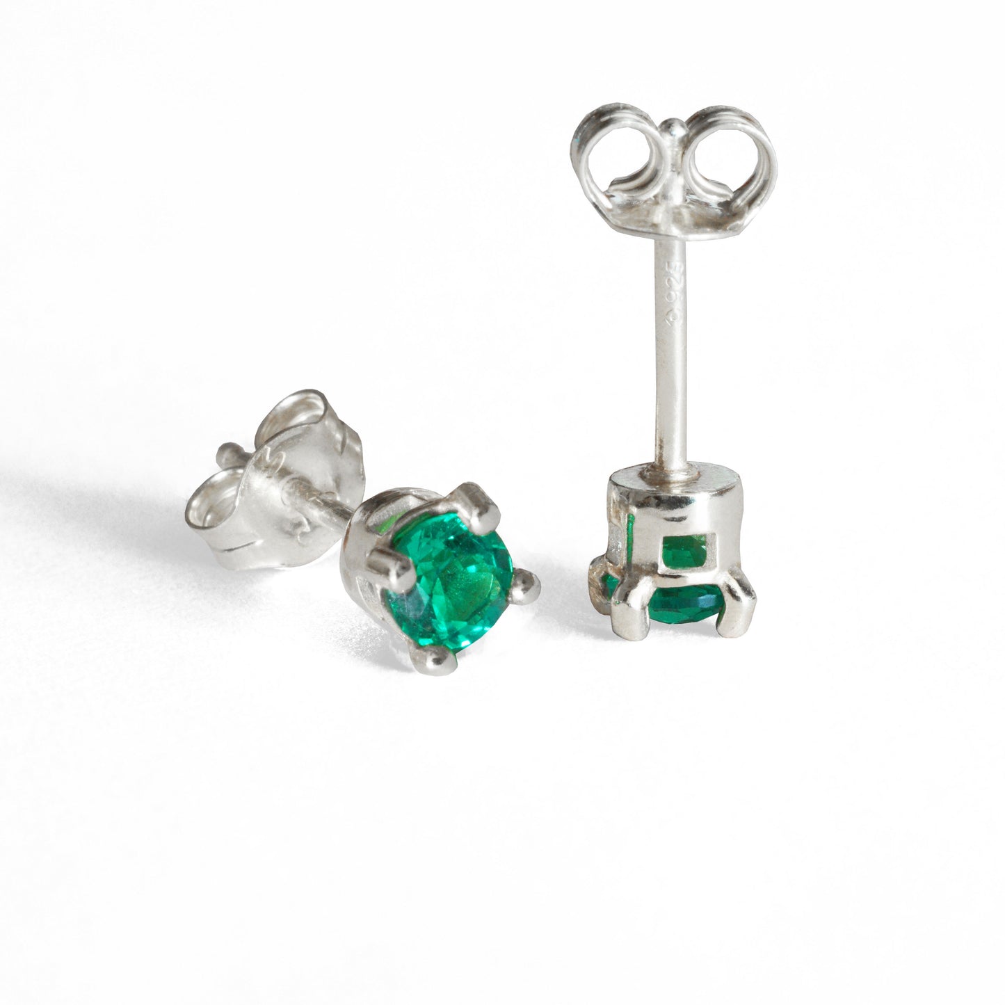Lab Grown Emerald Stud Earrings