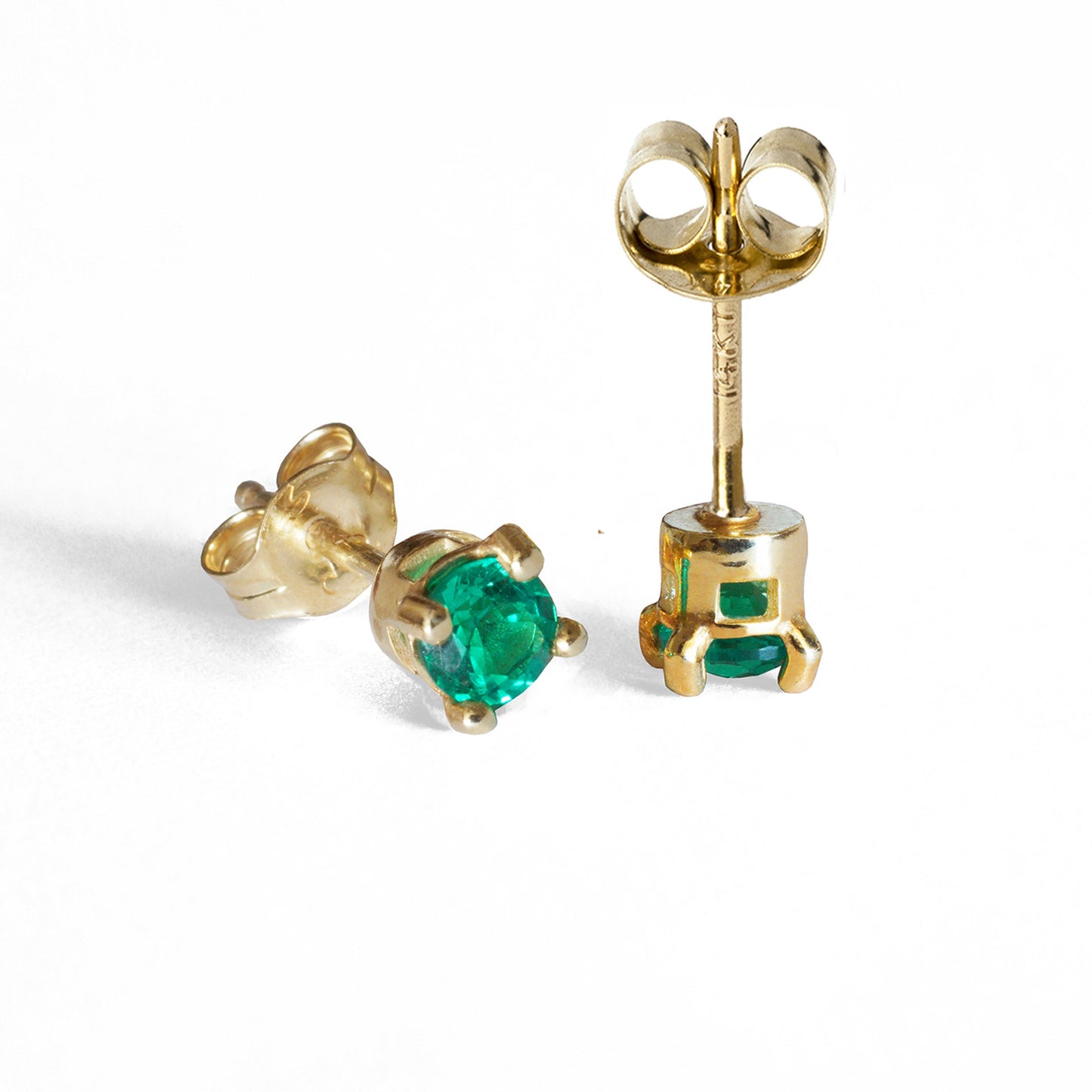 Lab Grown Emerald Stud Earrings