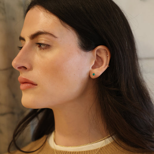 Lab Grown Emerald Stud Earrings