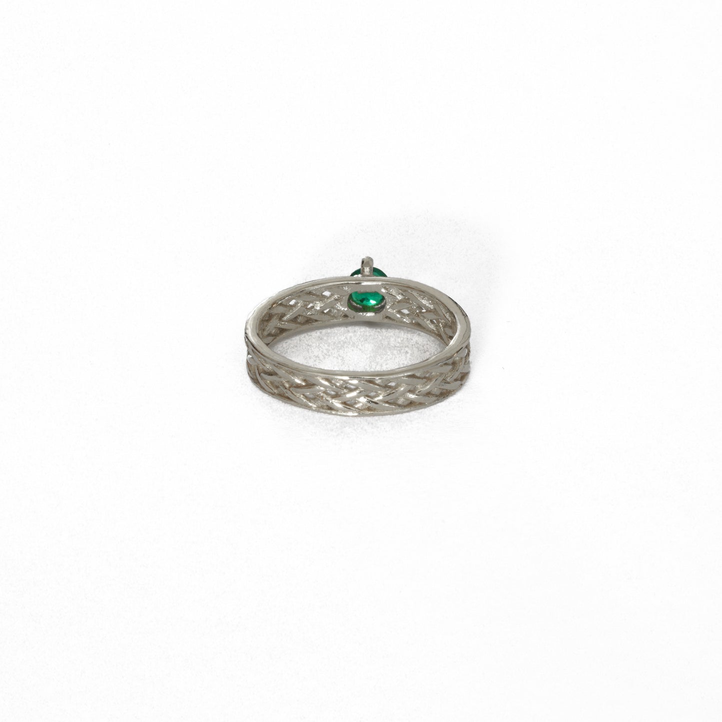 Emerald Mesh Silver Ring