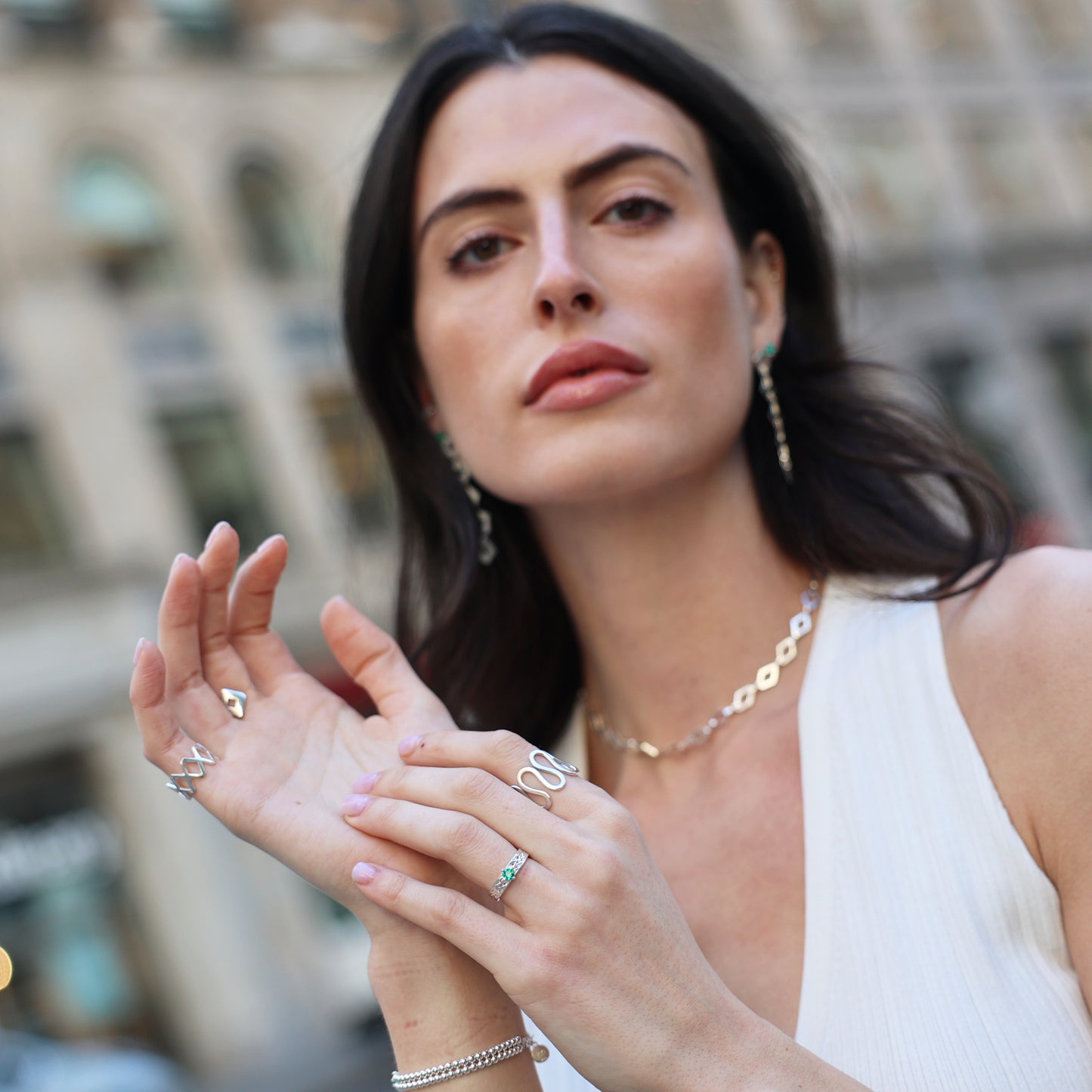 Kathe Mera Concept Signature Necklace - Rhombus Silver Necklace