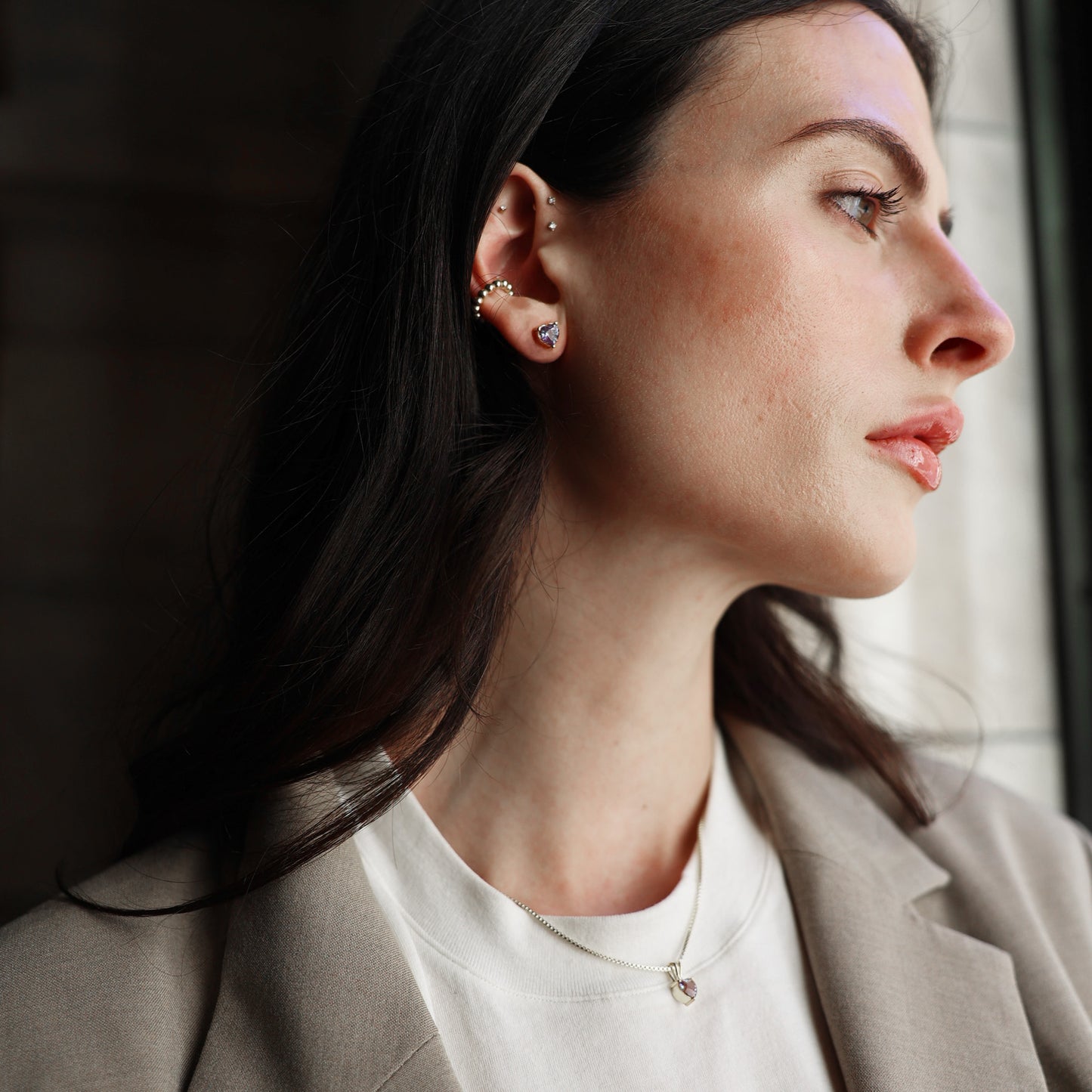 Alexandrite Earrings - Heart Earrings