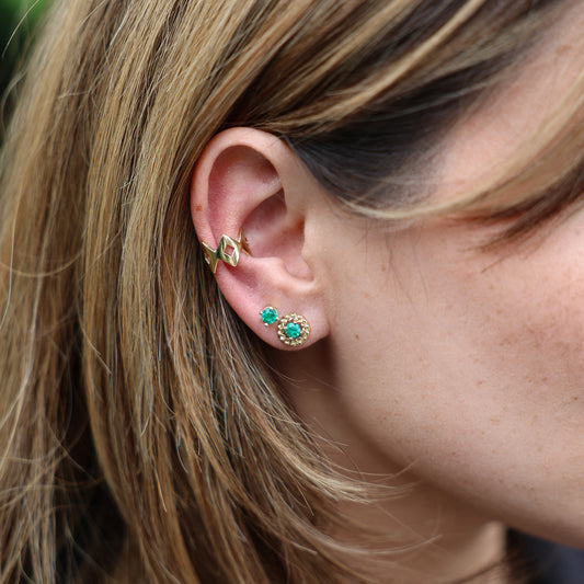 Harmony Emerald Gold Earrings