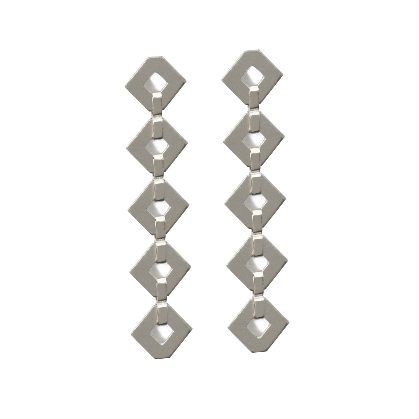 Kathe Mera Concept Five Square Signature Silver Earrings