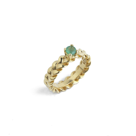 Emerald Braid Ring