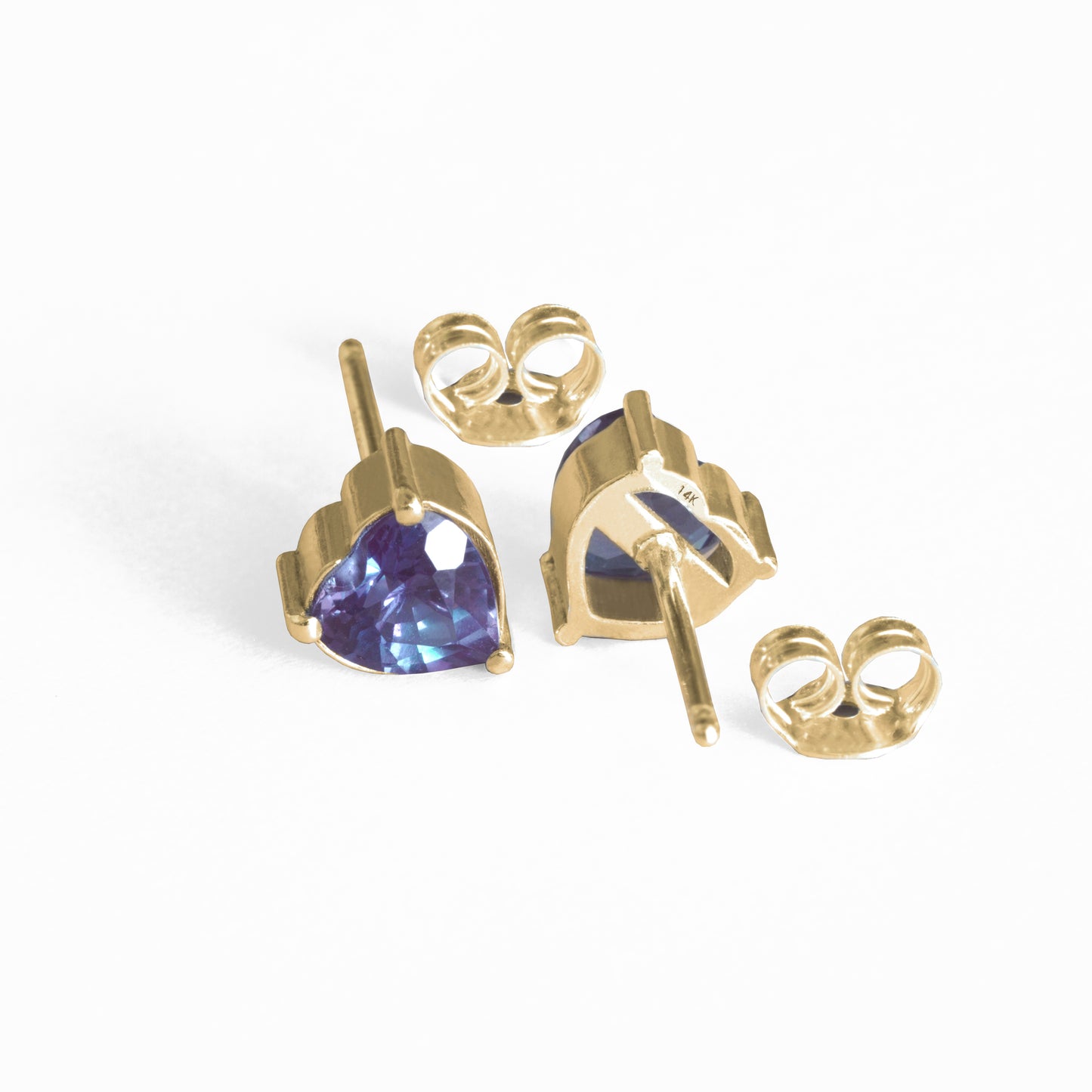 Alexandrite Earrings - Heart Earrings