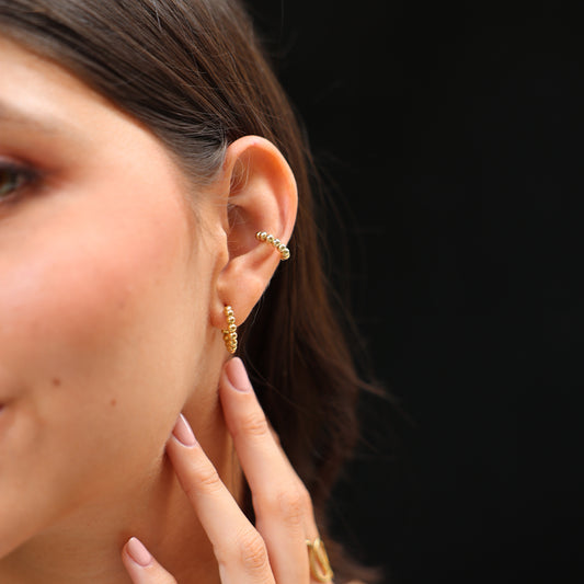 Small Beaded Hoops Earrings