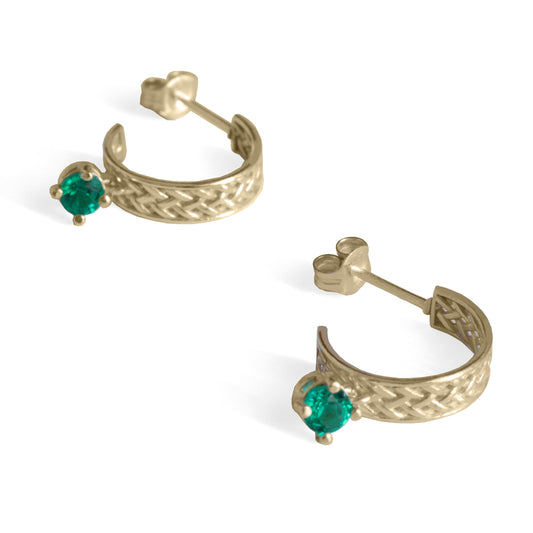 Emerald Mesh Hoops