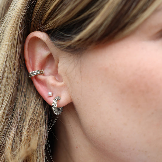 Mini Pearls Silver Earrings