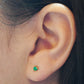 Lab Grown 3mm Emerald Stud Earrings