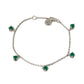 Five Emerald Silver Bracelet