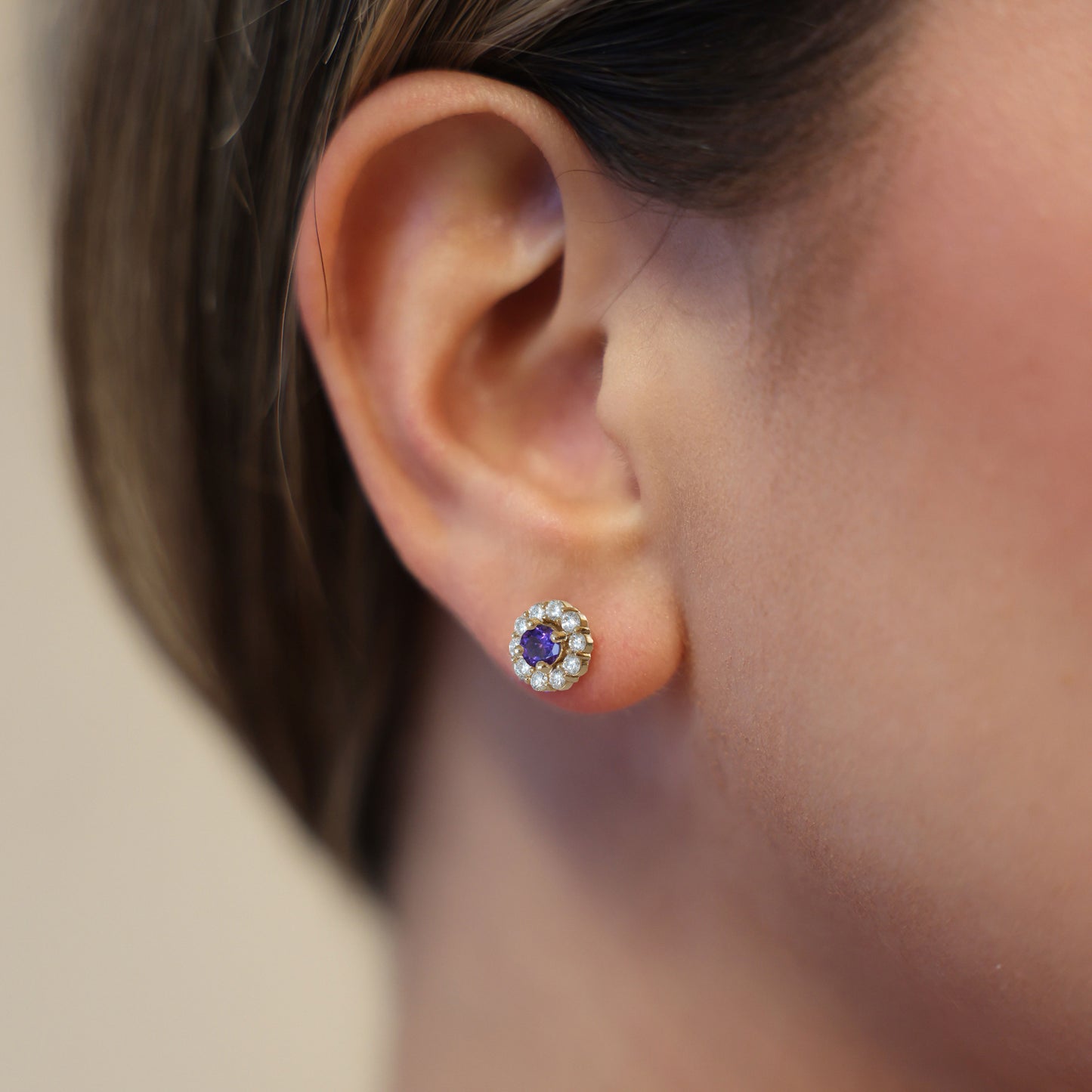 Bundle: Lab Grown Diamonds, Emeralds, Rubies, Amethysts Studs With Jackets