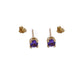 Natural 4mm Amethyst Stud Earrings