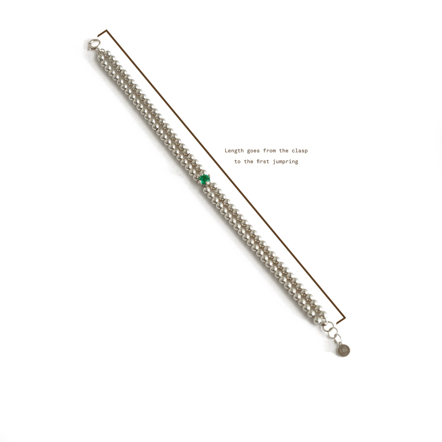 Emerald Beads Silver Bracelet