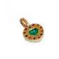 Emerald Heart With Diamond Halo Charm