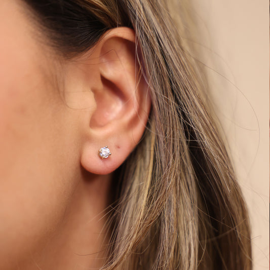 Lab Grown Diamond Stud Earrings with Threaded Post and Back