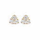 Three Petal Flower Diamond Stud Earrings