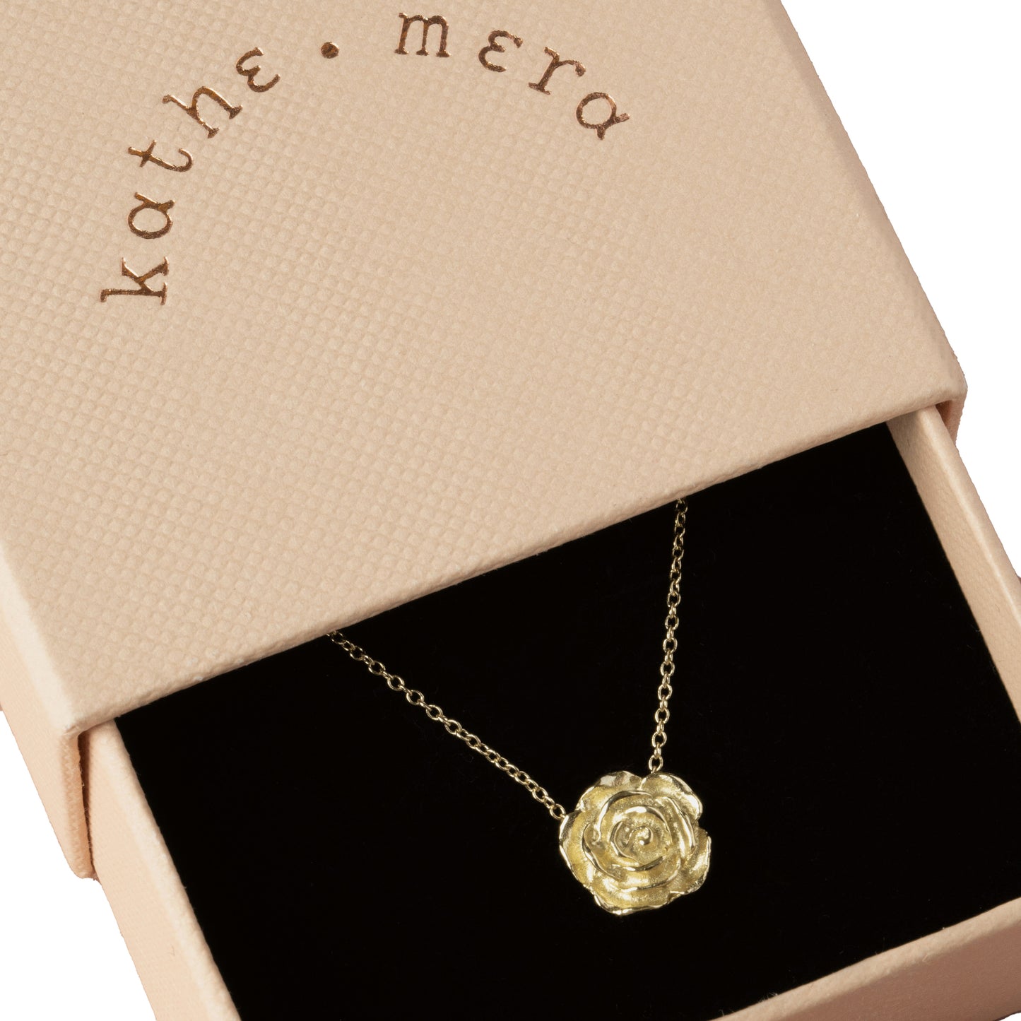 Solid Gold Mini Rose Necklace