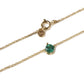 Emerald Solitaire 14k Gold Necklace