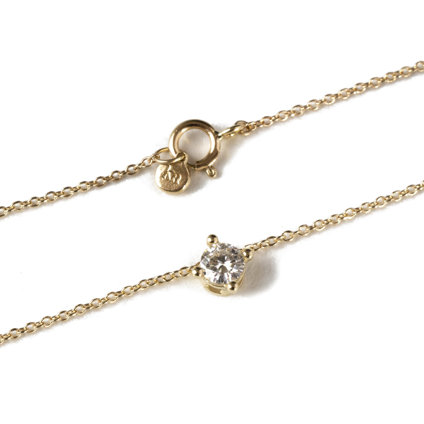 Moissanite Solitaire 14k Gold Necklace