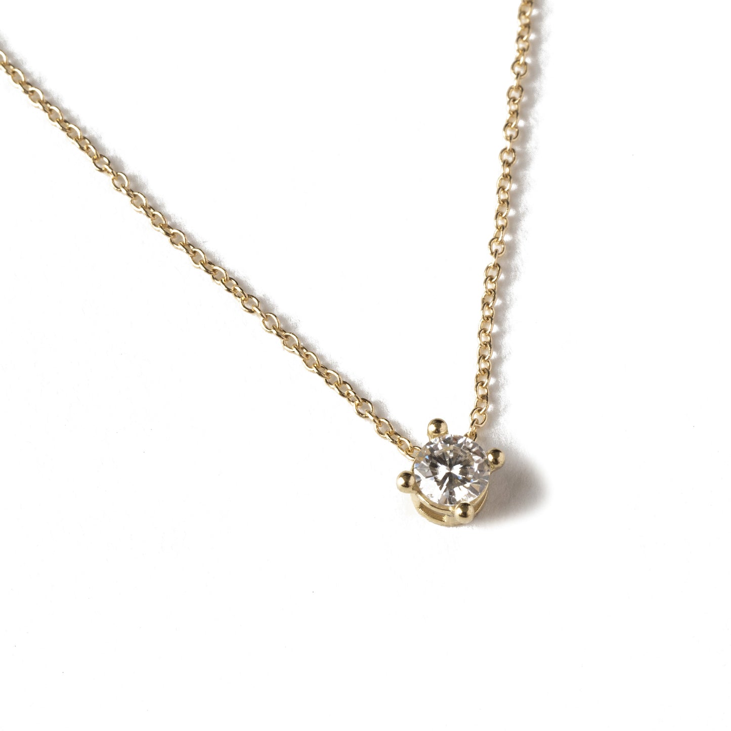 Moissanite Solitaire 14k Gold Necklace