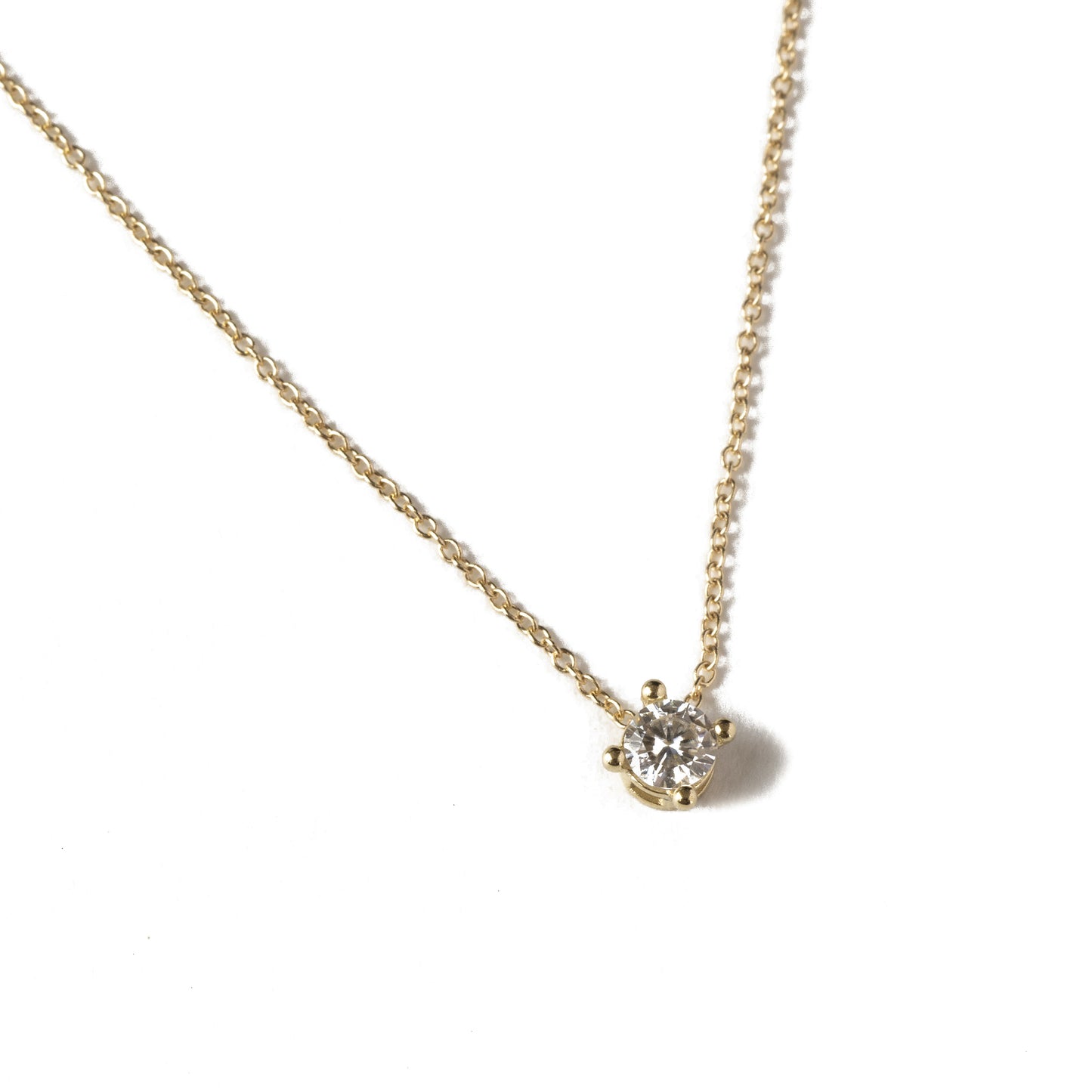 Moissanite Solitaire 14k Gold Necklace