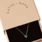 Emerald Solitaire 14k Gold Necklace