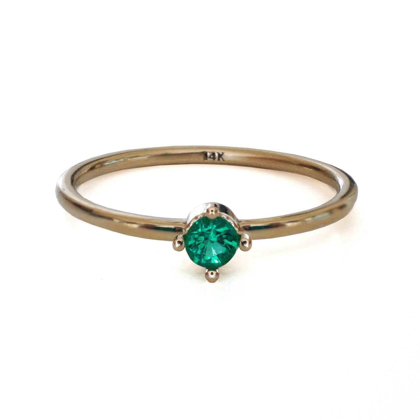 Diamond, Emerald, Champaign Diamond Round Ring