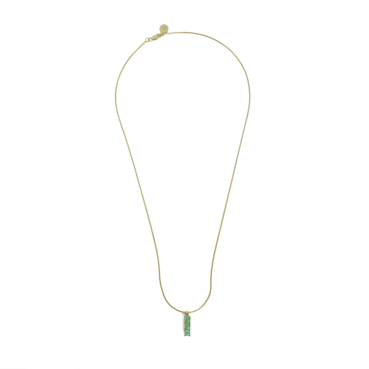 Triple Emerald Vertical Necklace