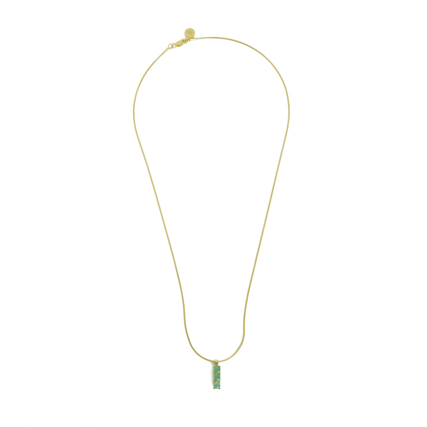 Triple Emerald Vertical Necklace