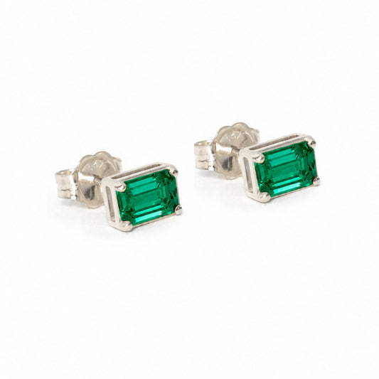 Lazos Emerald Earrings 14k White Gold