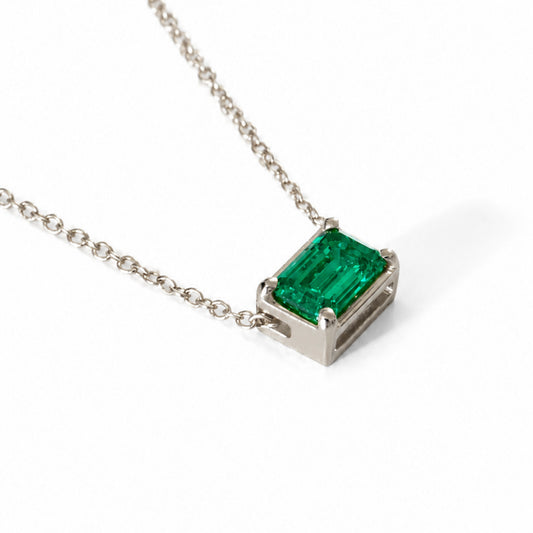 Lazos Emerald Necklace 14k White Gold
