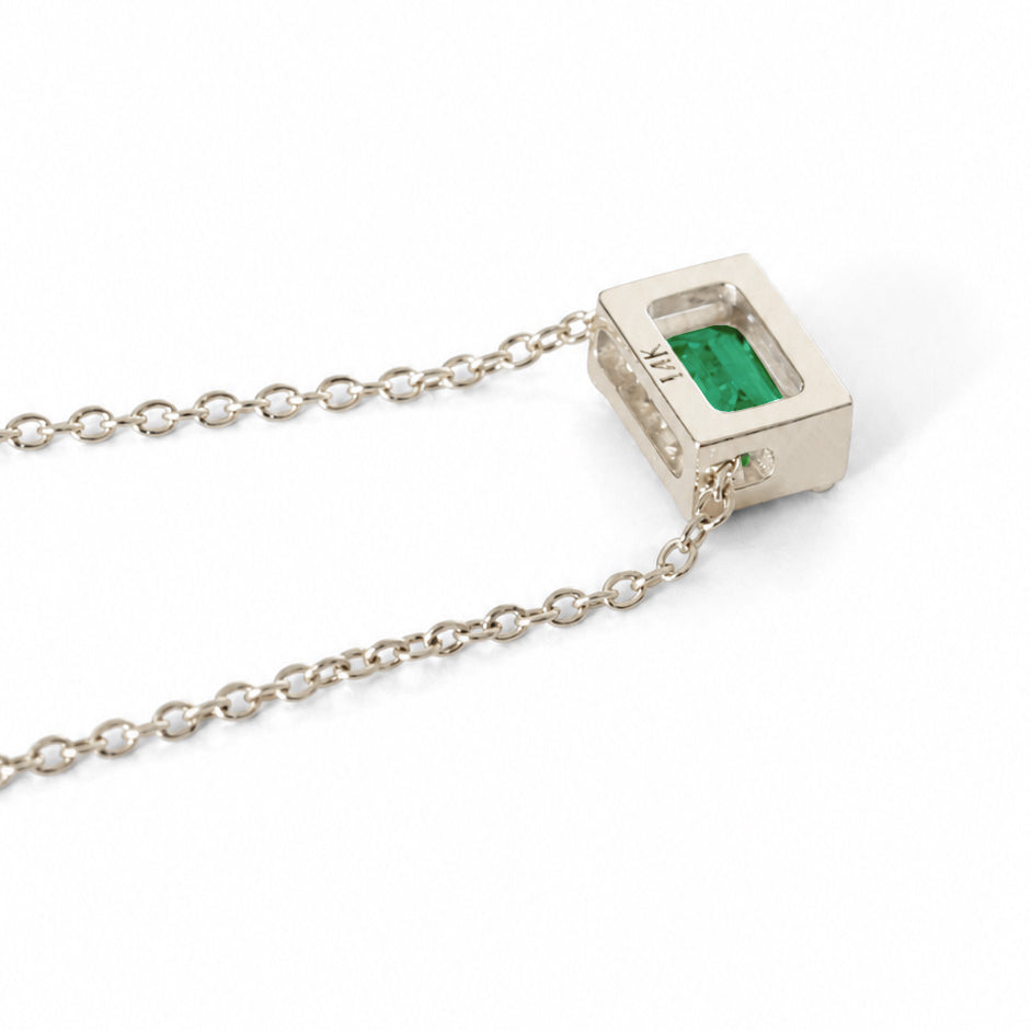 Lazos Emerald Necklace 14k White Gold