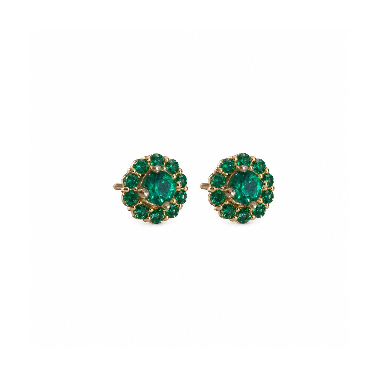 Bundle: Lab Grown Diamonds or Emeralds Studs With Emerald Jackets