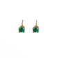 Lab Grown Emerald Stud Earrings with Threaded Post and Back